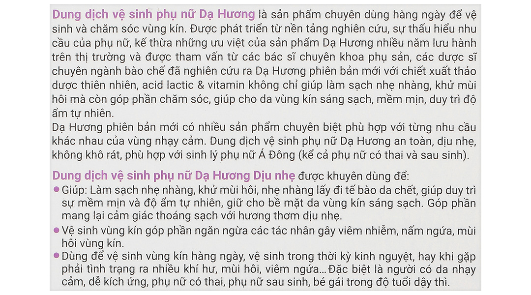 Dung dịch vệ sinh phụ nữ Dạ Hương làm sạch nhẹ nhàng, khử mùi hôi chai 100ml - 8